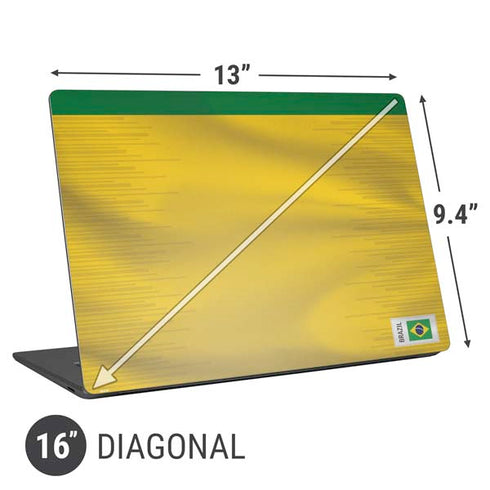 Brazil Soccer Flag Universal Laptop 16in (13 x 9.4in) Skin